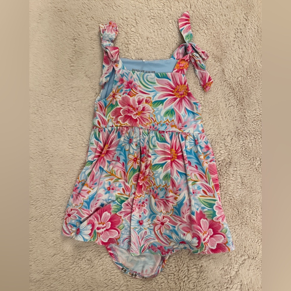 Posh Peanut Floral Twirl Dress with Bodysuit 6-12 Months